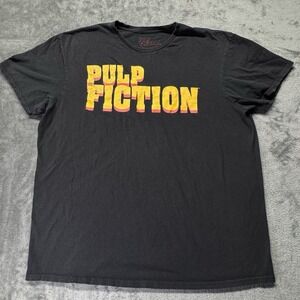 Pulp Fiction Men T-Shirt‎ XL Black Logo Graphic Print Crew Neck Short Sleeve Tee
